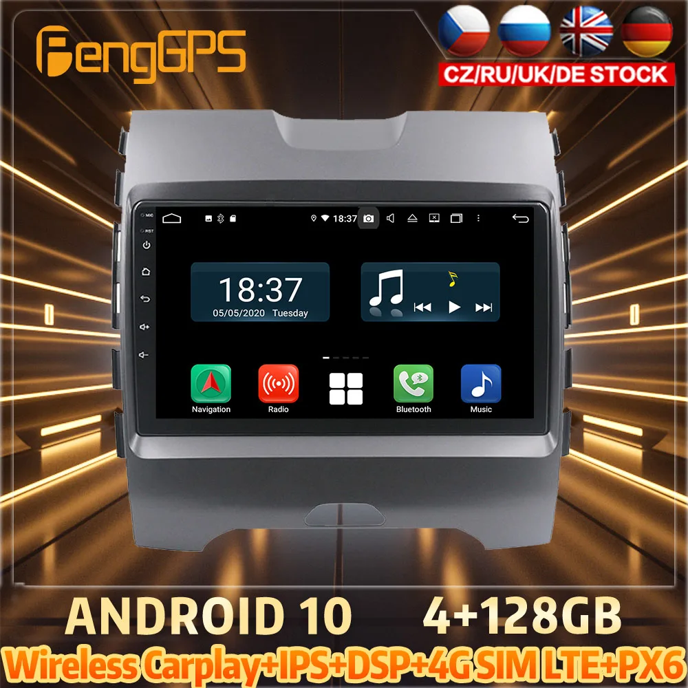 128 G Android10 PX6 DSP Za Ford Ranger 2018 2019 Auto DVD GPS Navigacija Auto Radio Stereo Video Višenamjenski Glavna jedinica CarPlay