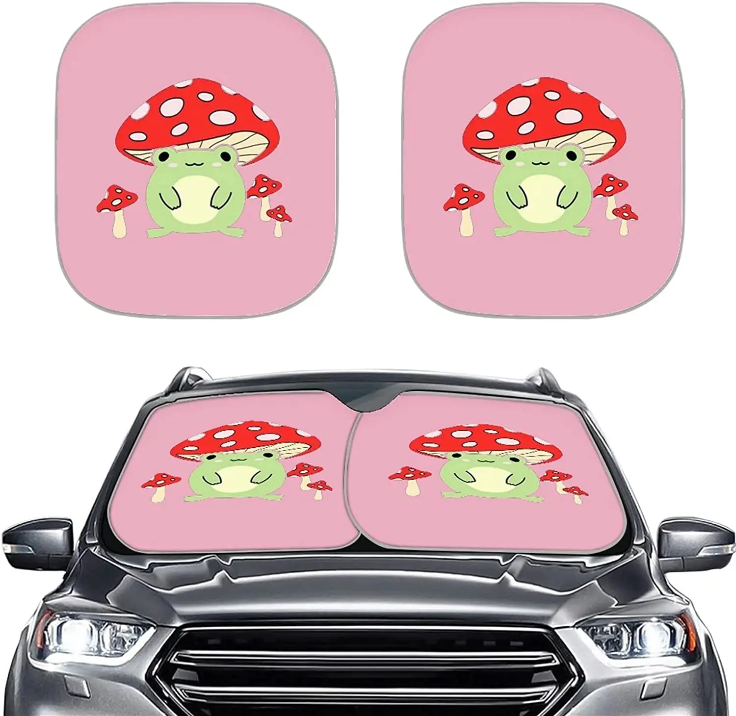 ZPINXIGN Slatka Gljiva Žaba sjenilo za Vjetrobransko Staklo Automobila Pink Salon Automobila Zaštita od Sunca 2 kom. Štitnik Za sunce Štitnik od sunca za Automobil Držati
