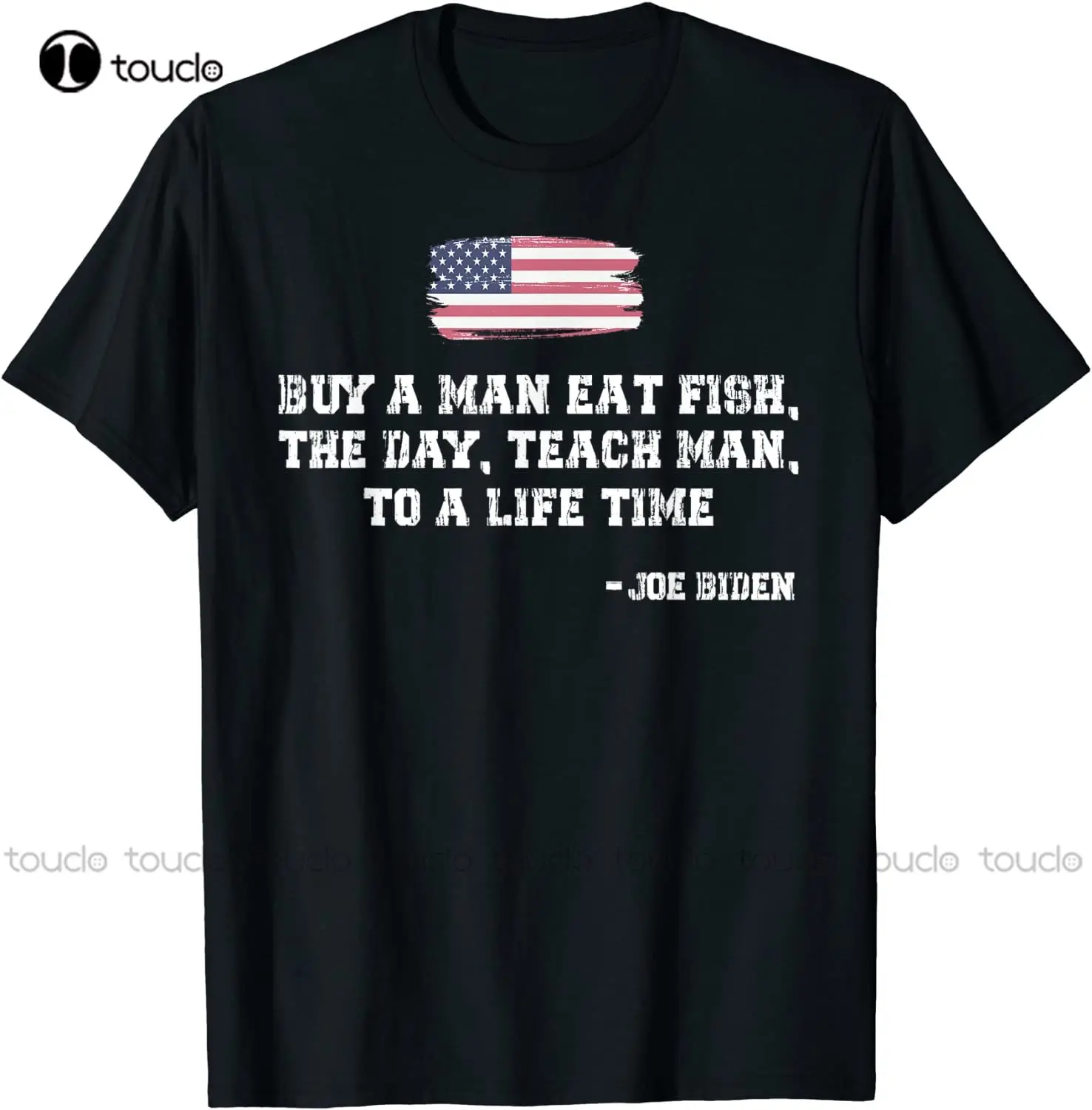 Muška Majica Buy A Man Eat Fish The Day Teach Man Zabavna Majica sa Citat Joe Biden, Majica Za Tatu, Na Nalog, Tinejdžerski Unisex Moda Zabavna Nova