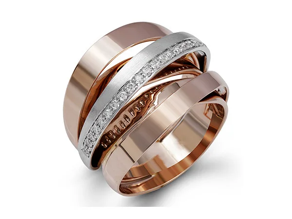 Kreativna višeslojne pletena Angažman Prstenovi Od Nehrđajućeg Čelika Za Žene, Винтажное rose gold, silver, vjenčani prsten, nakit