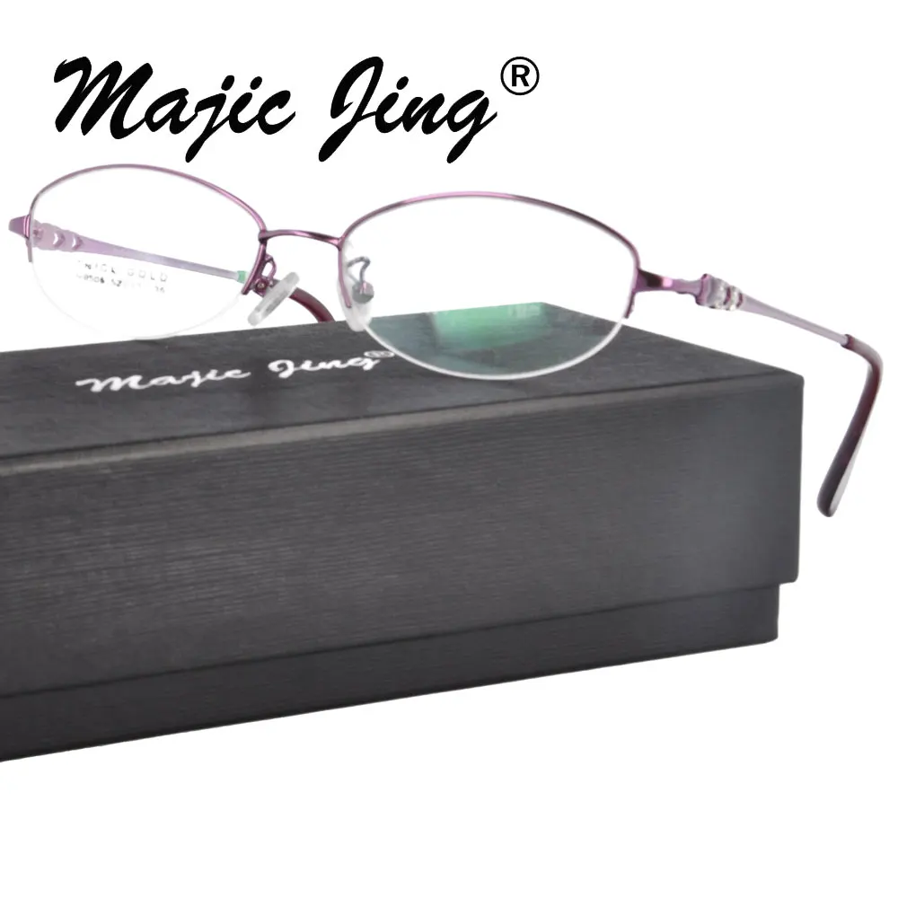 Magija Jing Žena Polovica Rimless Metala RX Optički Rimless Kratkovidnost bodovi Bodovi Na dioptrijske Naočale N8506