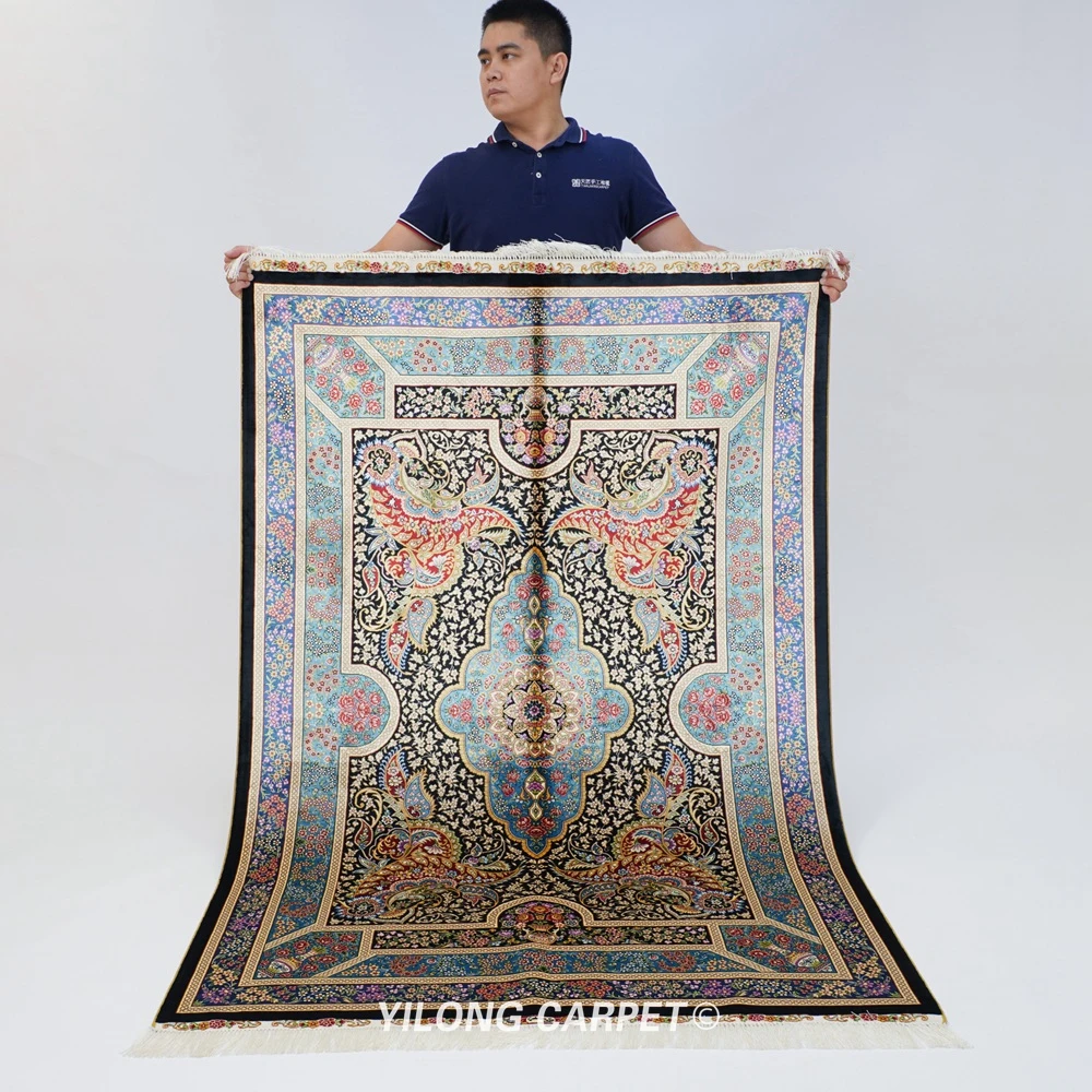 4 'x6' Prekrasan Svileni Istočni Perzijski Tepih, ručni rad je Ručni rad Qum Silk Rug (ZQG509A)