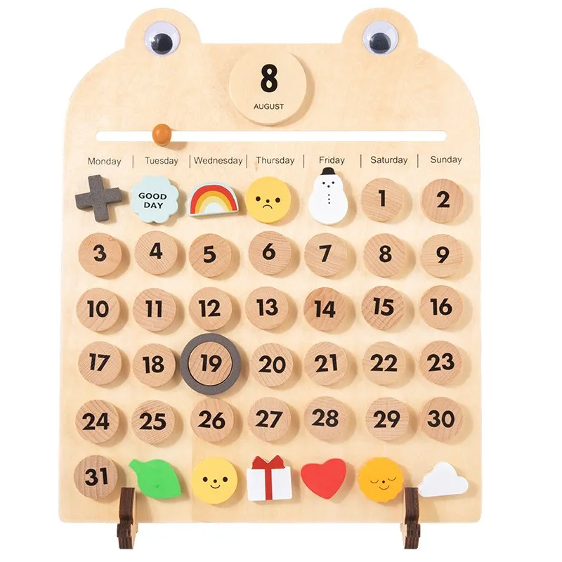 Montessori Drveni Stolni Kalendar vremenska stanica Odbora Igračke su Edukativne Priručnike za Obuku za Djecu Školske Pametna Ploča