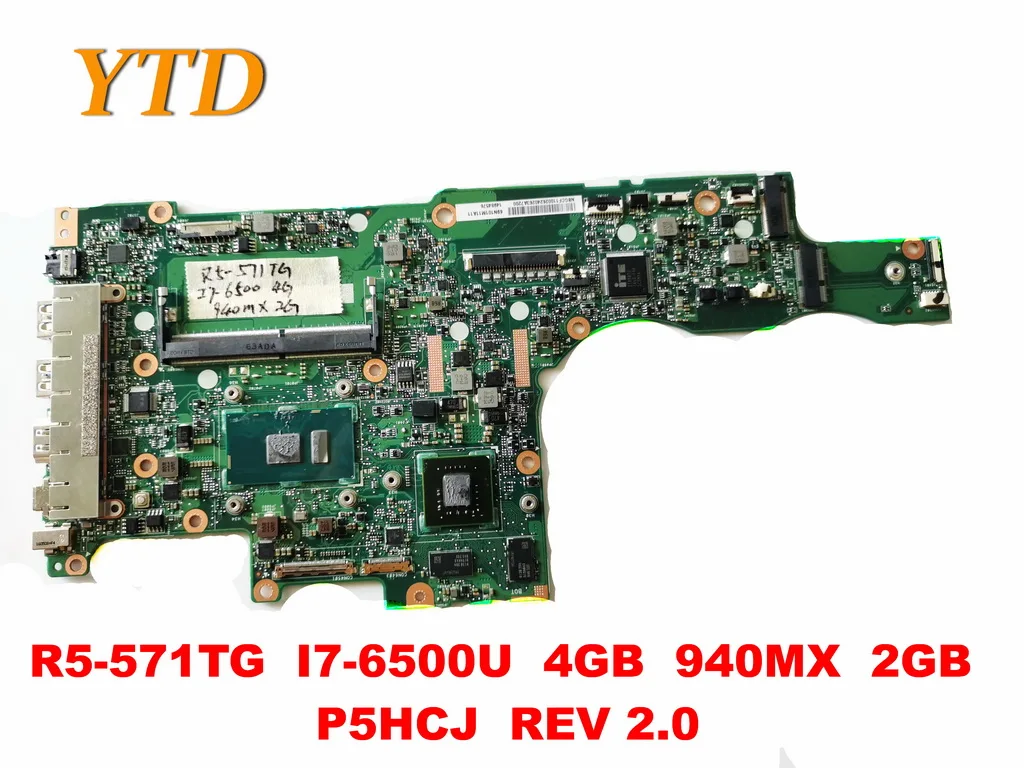 Originalni Za ACER Aspire R5-571 R5-571TG Matična ploča I7-6500U 4 GB, 940 m X 2 GB P5HCJ REV 2,0 Ispitano Dobra Besplatna dostava
