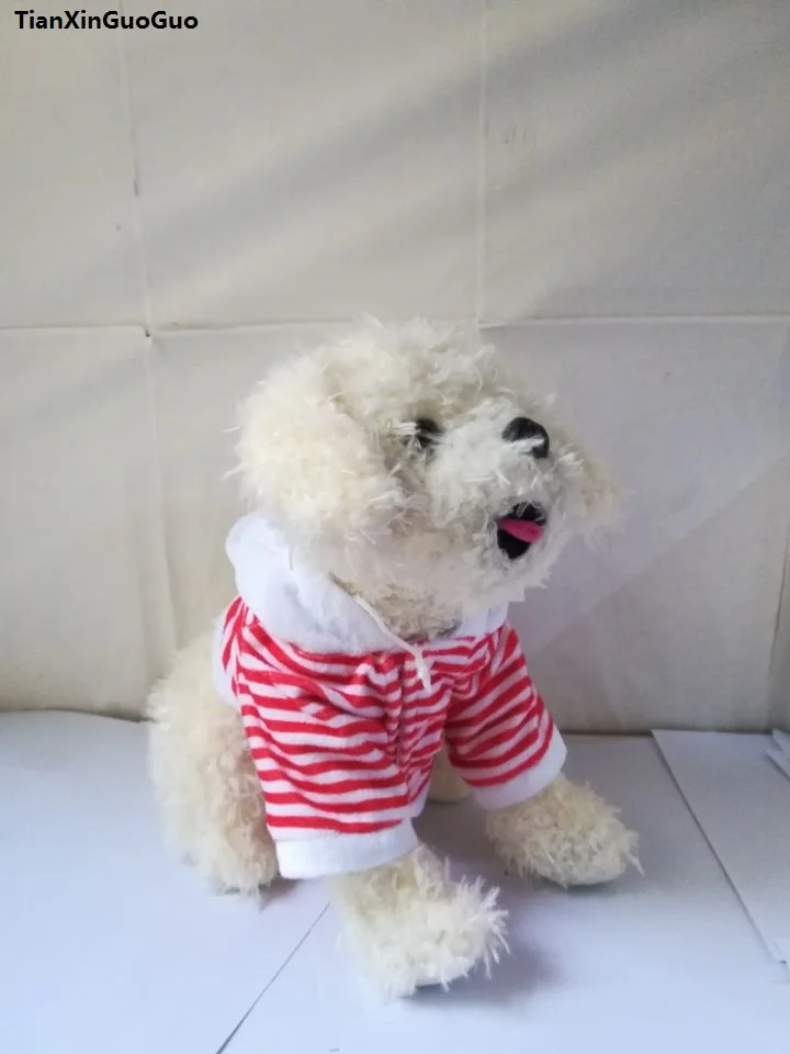 prekrasan crtić čučavac Ted pas oko 35 cm, odjeven u crvenu traku kaput pas pliš igračku mekana lutka jastuk rođendanski poklon s1931