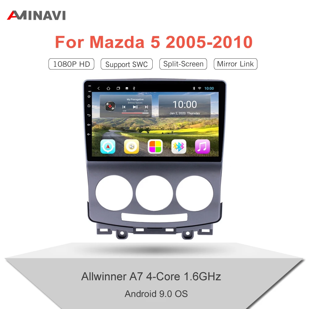 Mazda 5 2005-2010 Android 9,0 HD Auto Radio Media player Navigacija GPS Auto Stereo WIFI 2 Din