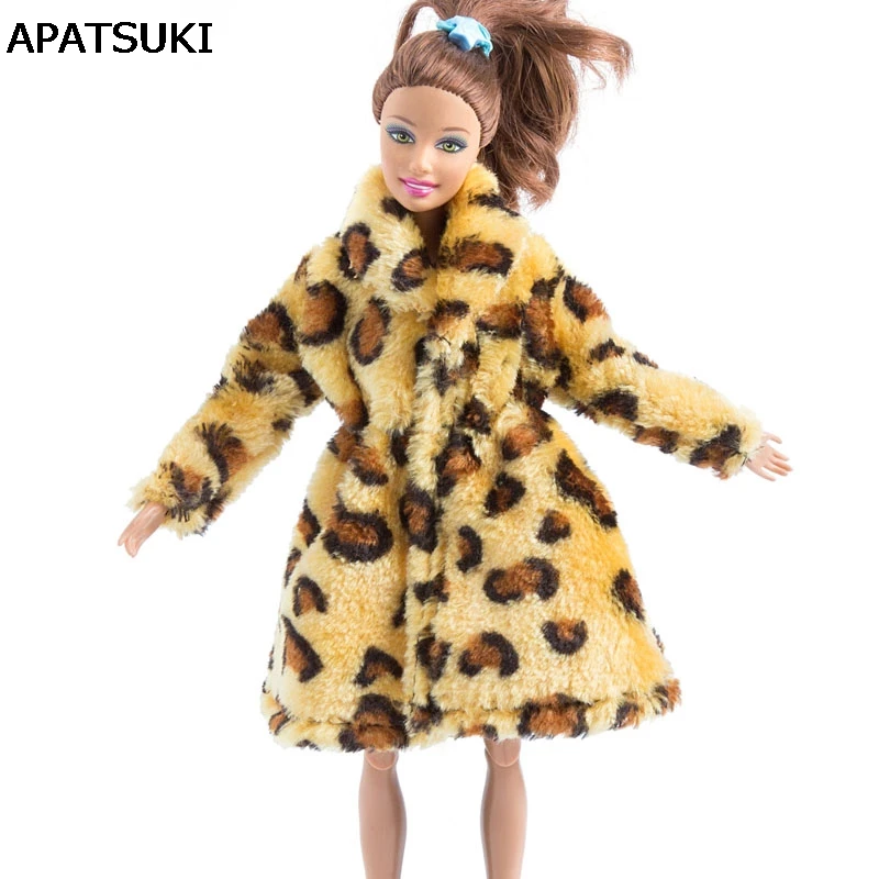 Smeđa Leopard Ručni Rad Funky Lutkarska Odjeću Za Barbie Zimska Odjeća 1/6 BJD Pribor Za Lutke Dječje Igračke