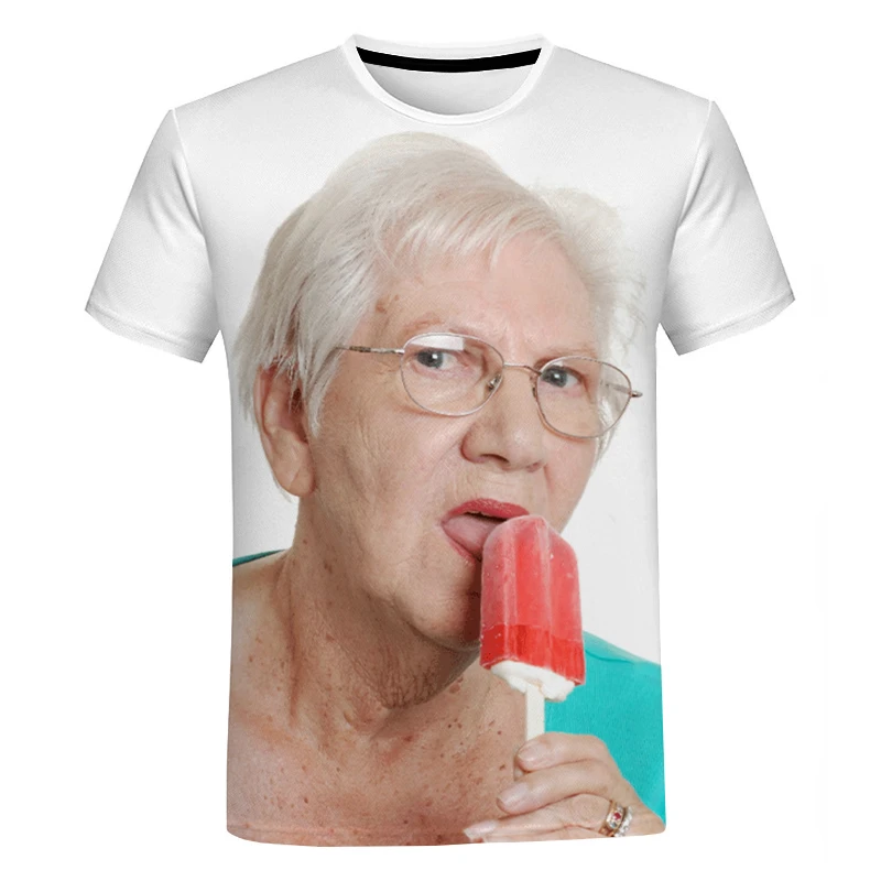 Novi kreativni zabavna majica sa 3d ispis, slatka majica sa bakom, zabavna ledeni štapiću, casual košulja, slobodan top оверсайз