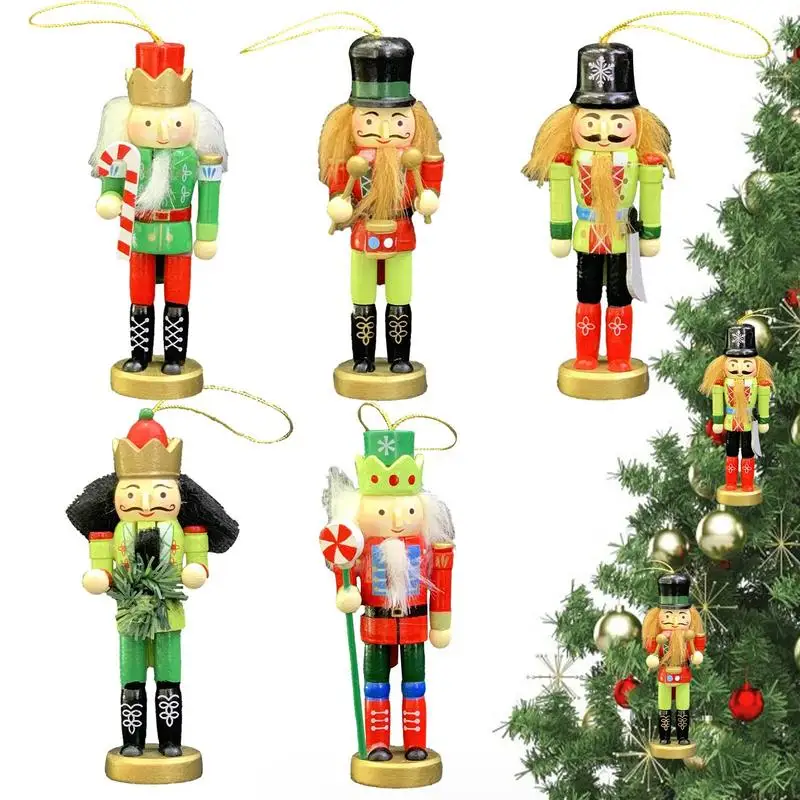 Božićni Nutcrackers Set Od 5 Щелкунчиков Kralja i Vojnika Drvene Nutcrackers Ručni Rad, Nakit za Božićno Drvce Odmor