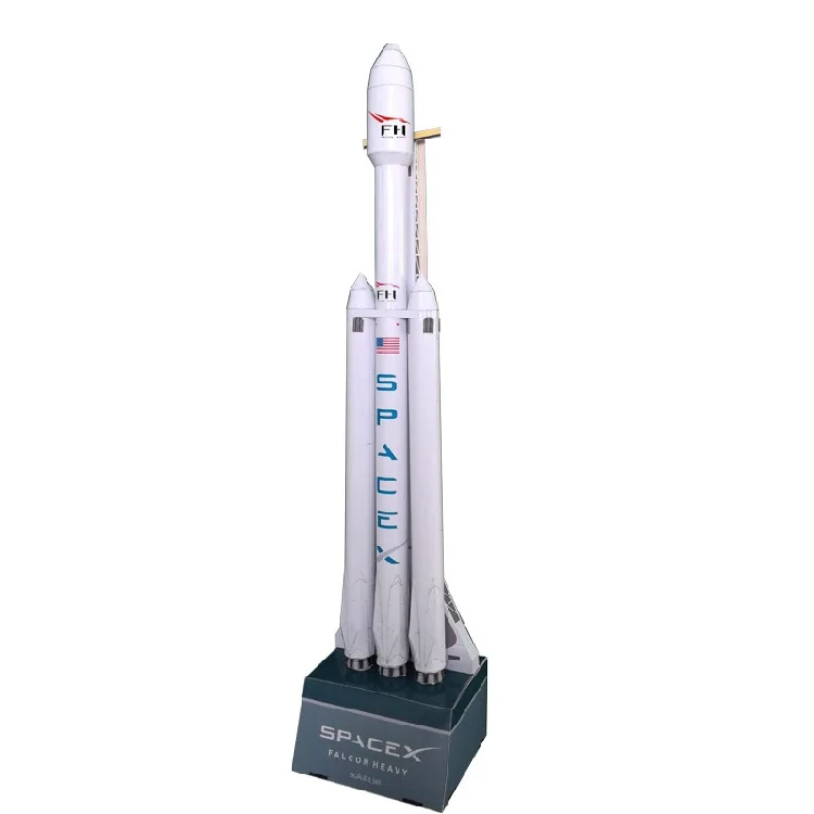 10шт SpaceX Falcon Heavy Raketa DIY 3D Proizvodnja Kartica Model Construction Set Građevinske Igračke djeca Obrazovne Igračke Vojni Model