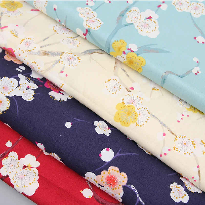BZ12 100*140 cm 4 boje Cvijet Šljive S po cijeloj površini U Japanskom Stilu Pamučnim Саржевая Tkanina Za Haljine U stilu Patchwork DIY domaće Tekstilne Tkanine