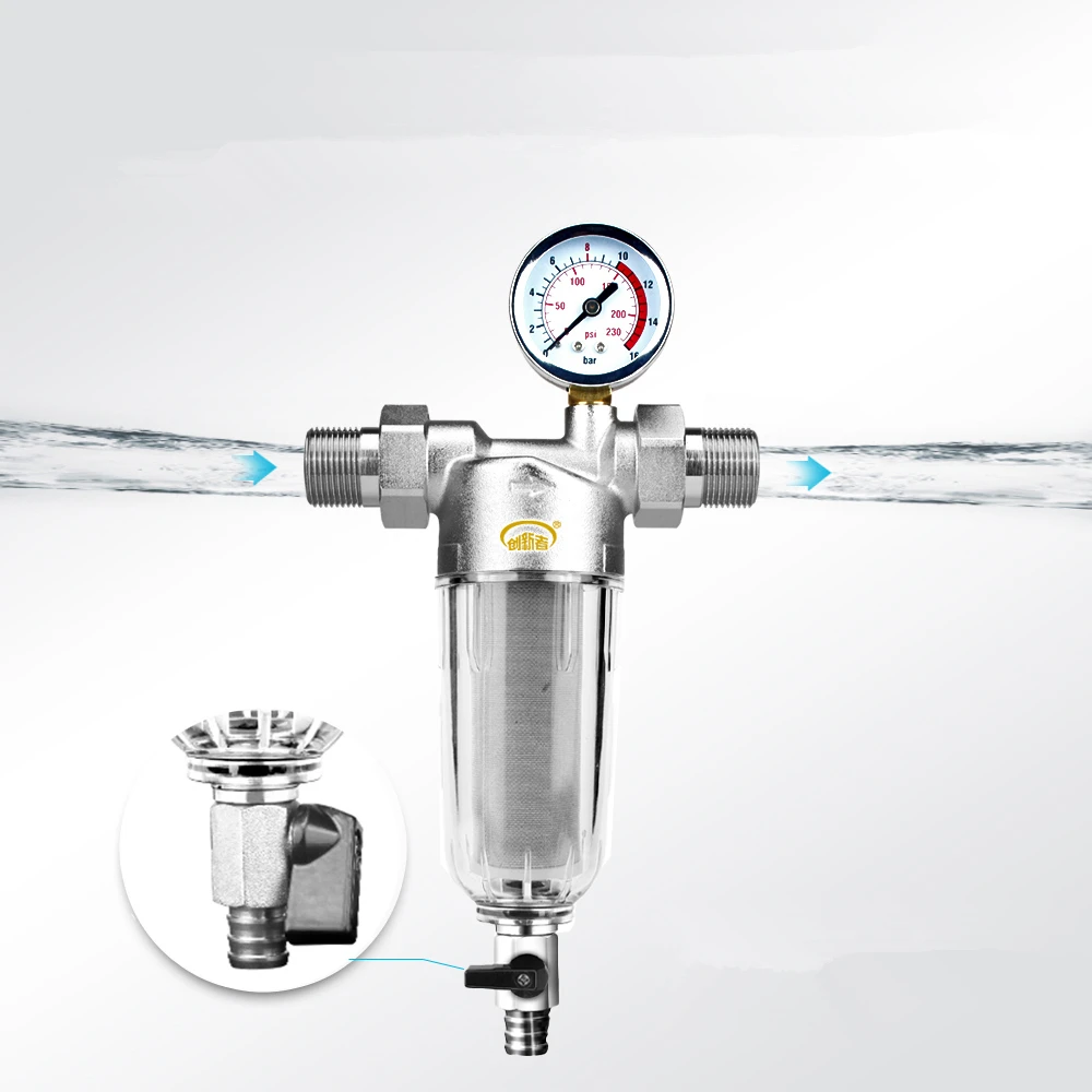 Sustav pre-filtriranje промываемой vode za cijelu kuću, Filter za vodu sa манометром za vodom