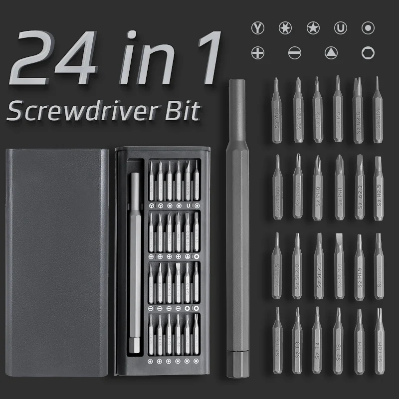 24 U 1 Odvijač Alati Aluminijska Legura Magnetska Čelik Odvijača s Prorezom Trox Hex Glave Kit Za laptop 3D pisač dijelovi