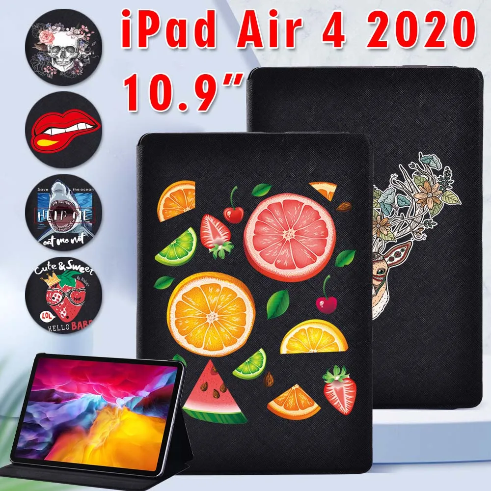 Za Apple iPad Air 4 2020 10,9 Cm Kvalitetna Torbica Za tablet S Uzorkom Odlična Serija, Preklopna Torbica-stalak Od Umjetne Kože, Torbica