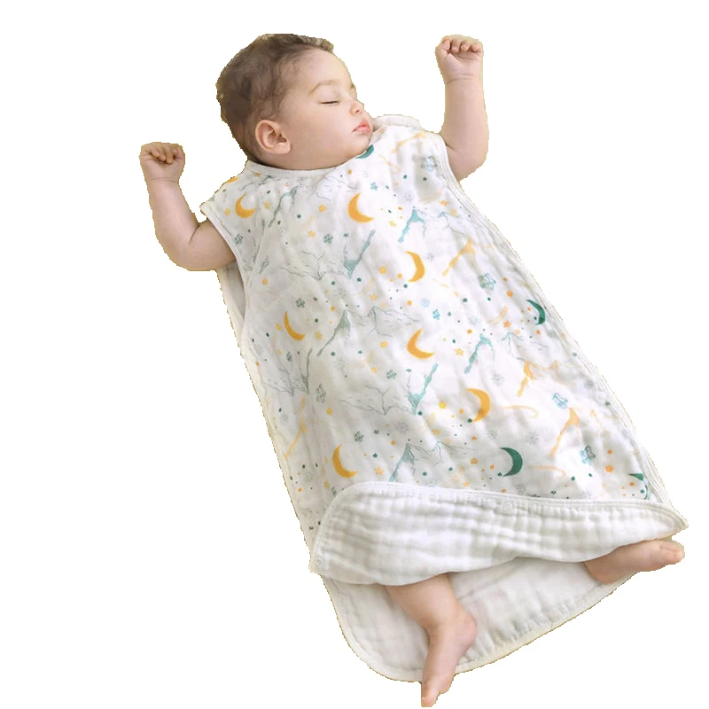 Dječji Vreća Za Spavanje Ljetni Stil 100% Pamuk Prsluk Bez Rukava Dječje Пижама Anti-Nogama Deka