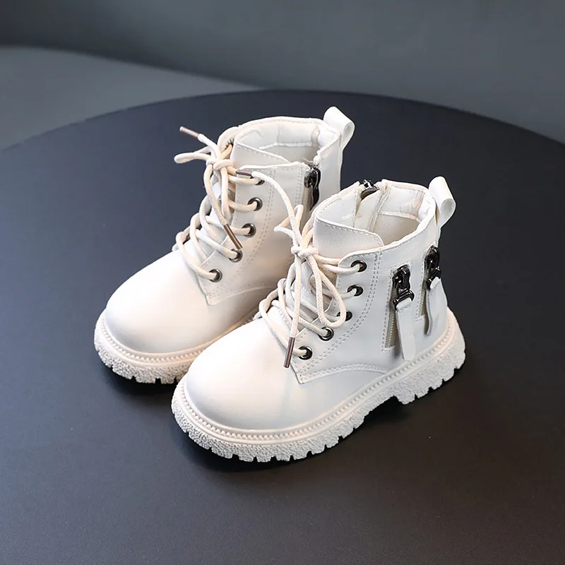 Jesensko-zimske Čizme, Lagane dječje cipele na platformu za djevojčice, Smeđa, Bež, Crne, Kratke Čizme za dječaka, dječje cipele za dječake