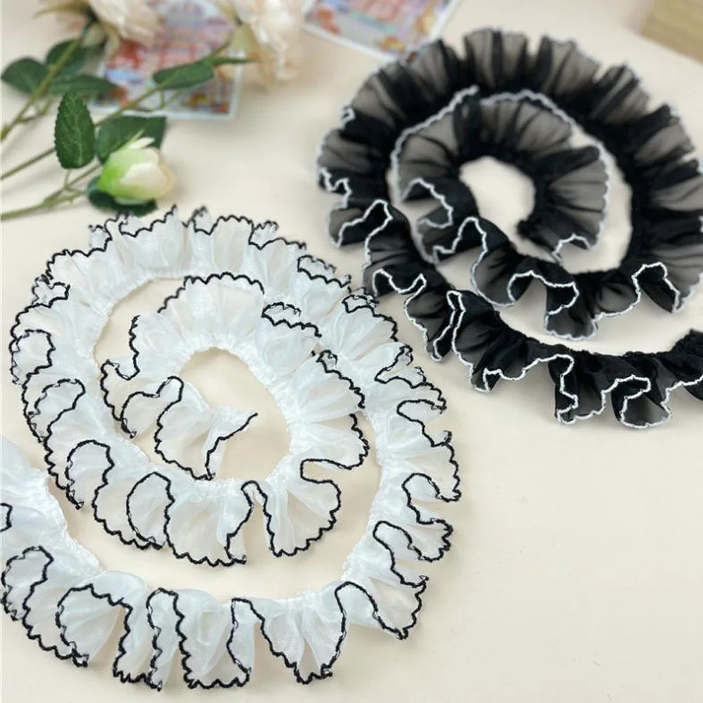 4 cm * 1 yard Klasicni valovita cvjetne čipke završiti s nabora odjeće, bijela crna Dekoracija za vjenčanje haljine, pribor za šivanje 