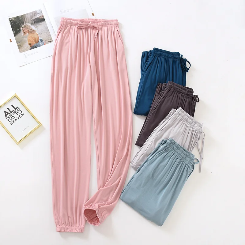 Ženske hlače za kućnu službu u japanskom novi stil, proljeće-ljeto tanke modalne slobodan običan kućni hlače velike veličine, ženske hlače