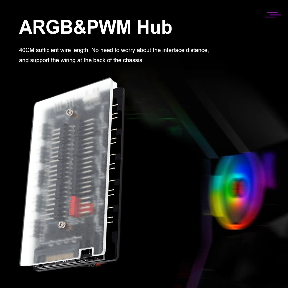 10-u-1 ARGB Kontroler Ventilator Hub Adapter za Kontrolu Temperature ARGB PWM Sinkronizacija Hub za Kućišta RAČUNALA Šasije