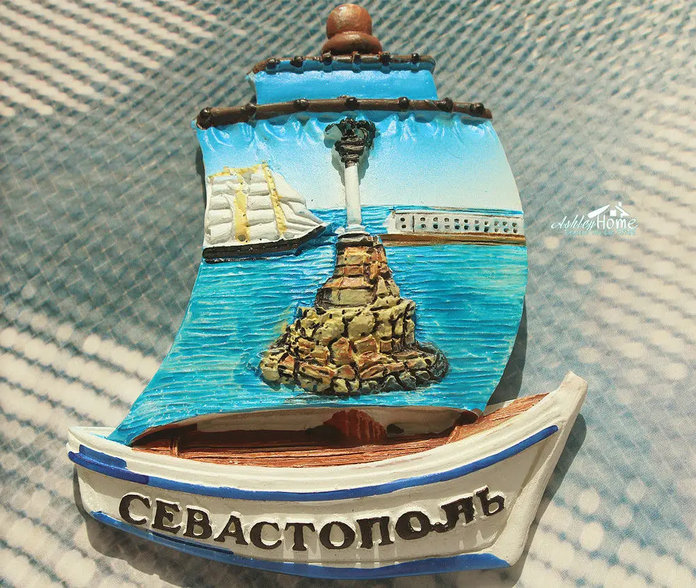 Sevastopolj, Krim Suvenir 3D Smole Magnet Za Hladnjak Jedrenje Brod U Obliku Broda