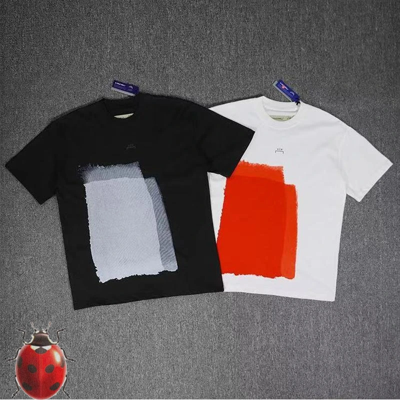 Velike Nepravilne Bijele Kvadrate sa Crvenom Bojom, Vanjska odjeća u Industrijsko stilu, Muška i Ženska t-Shirt ACW A-Cold-Wall *