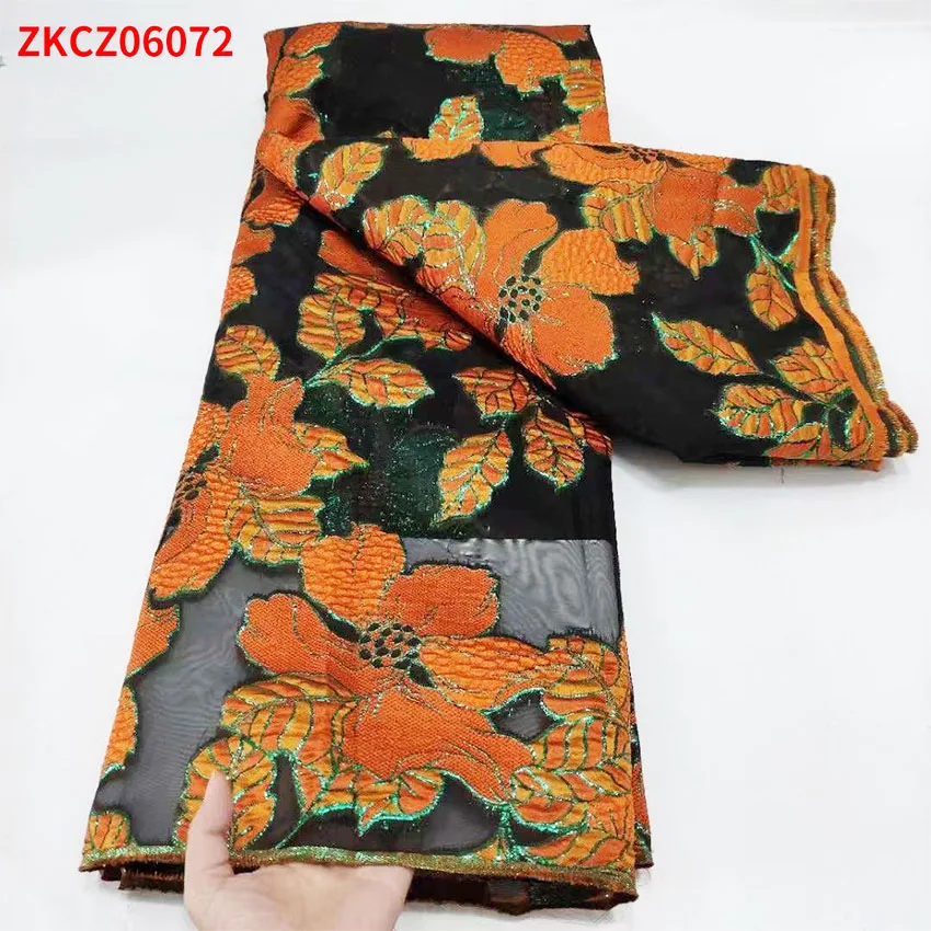 Nigerijski Afričke Šljokice cvjetne čipke Odjeća Čipke, Tila Tkivo Tekstila ZKCZ06072