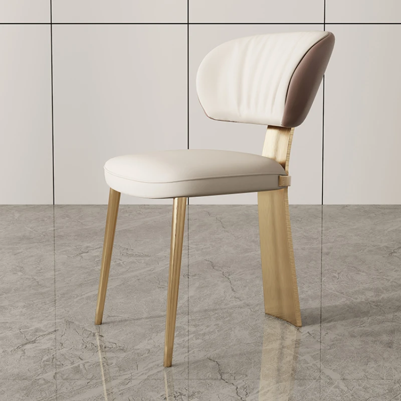 Jednostavan luksuzni blagovaona stolice moderni minimalistički stolica za odmor od nehrđajućeg čelika Skandinavski restoran udoban namještaj s leđa