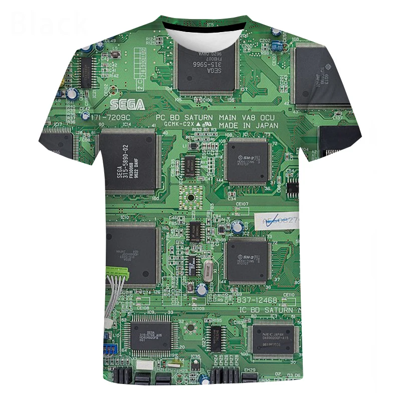 2022 Novi Elektronski Čip 3d Tisak Majica okruglog izreza Uniseks Moda Casual Men ' s Ulične strane t-shirt u stilu hip-hop Kratkih rukava XS-5XL