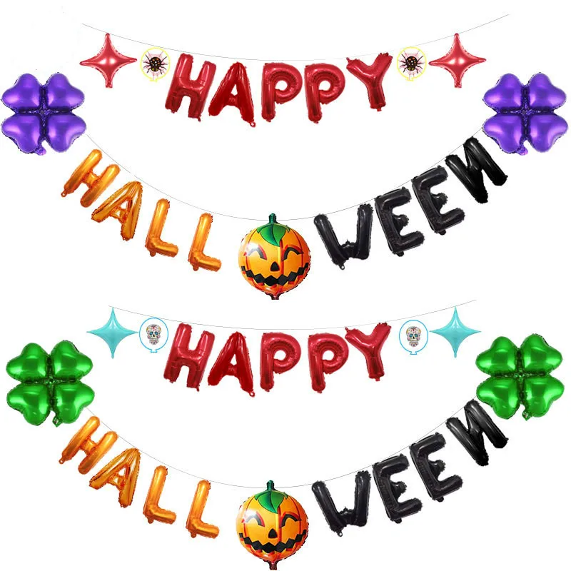 Sretan Halloween Bundeve Djetelina Halloween Ukrasima Halloween Party Dekoracije 16 Inča Halloween Slova Aluminijski Balon