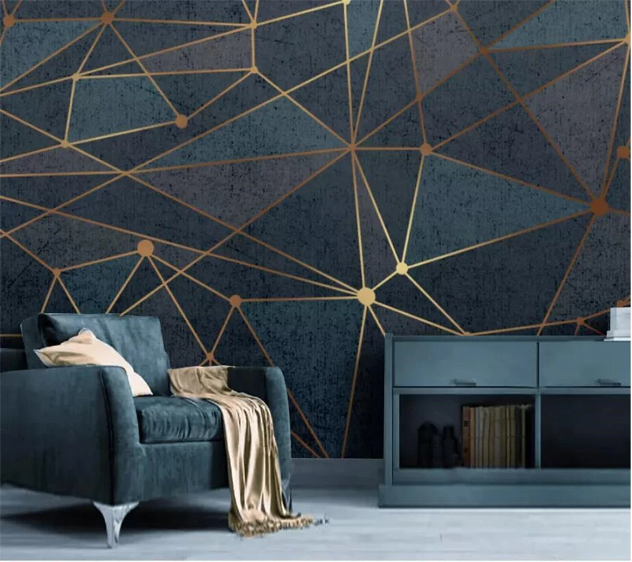 wellyu Prilagođenu pozadinu papel de parede Kreativna geometrijske linije, moderan minimalistički apstraktne svjetlo luksuzna pozadina zida