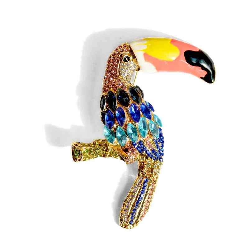 Moda Je Sjajna Voda Bušilica Boja Popularan Velika Usta Papagaj Ptica Identitet Kaput Pin Broš Nakit