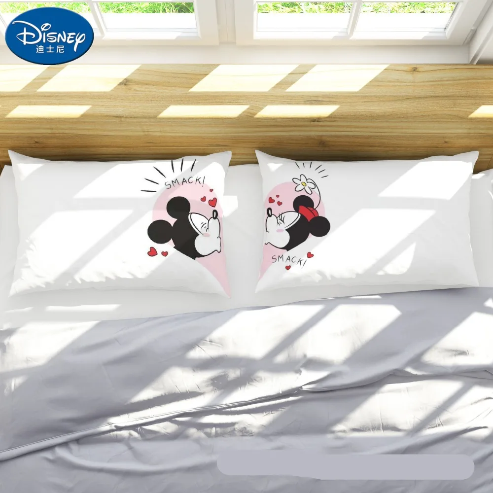 Slatka Mickey Mouse Jastučnicu, Bijela, Par Ljubavnika Poklon Jastuk Jastuk Pokriva Osnovna Spavaća Soba Dva Para Jastuka Set Posteljine
