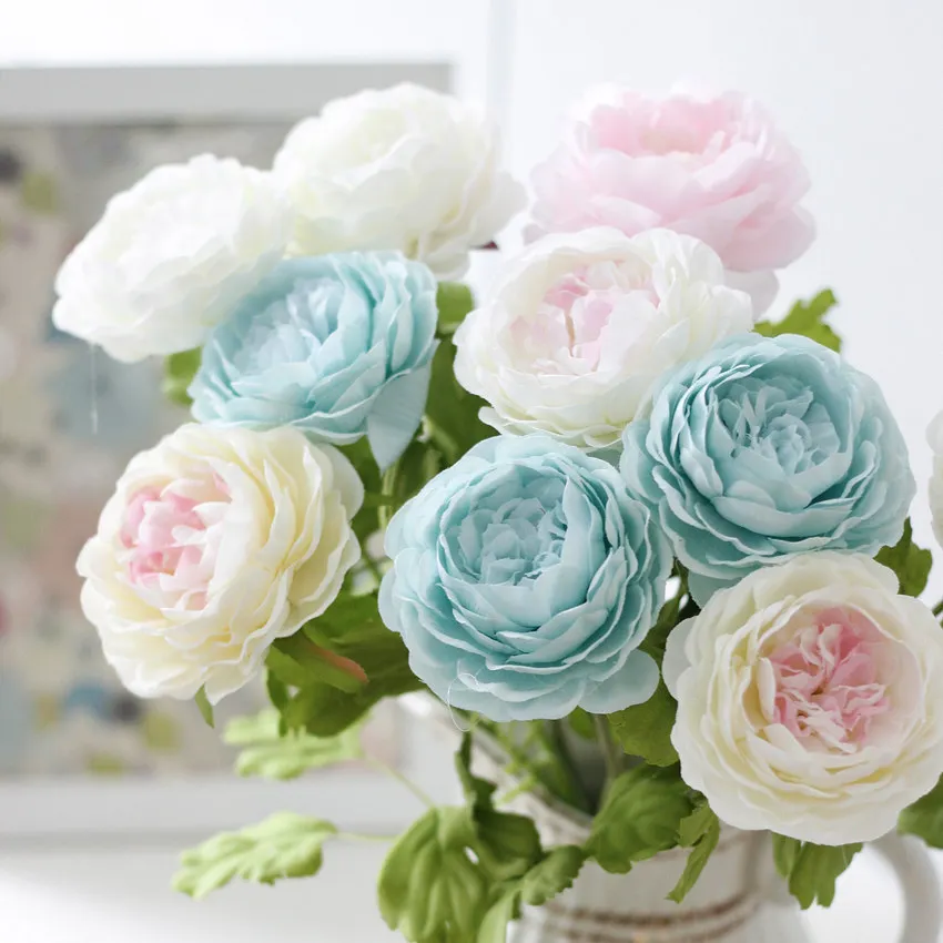10шт Umjetna Božur Buket Ruža Simulacija Rosa Lotos Zapadni Cvijet Grančica Glavni Vjenčanje College Ukrasi Blagdanski Pokloni DIY