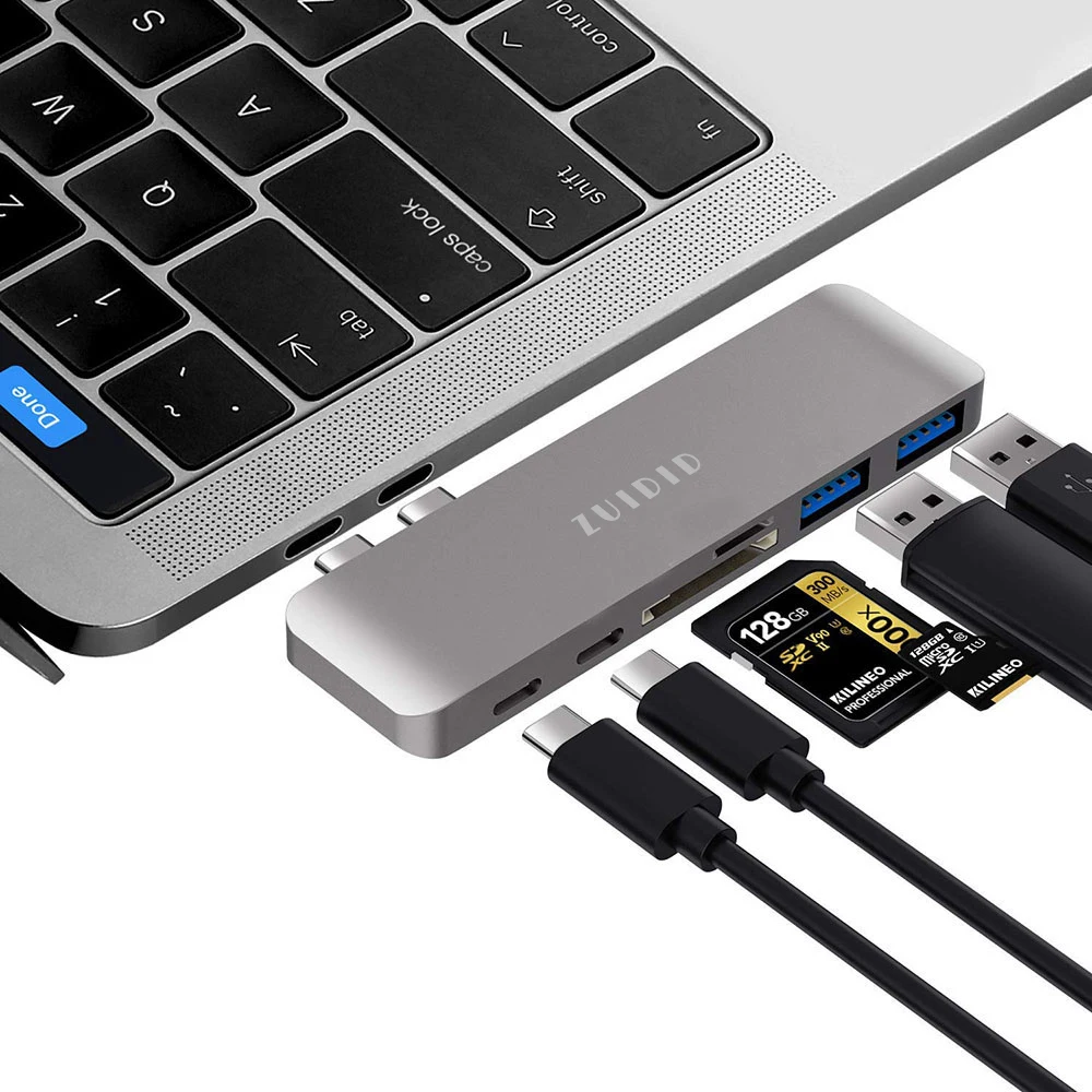 USB-C Hub Adapter je Pretvarač Type-C, USB na višestruki priključak Thunderbolt SD/Micro SD USB Za MacBook Pro 13 