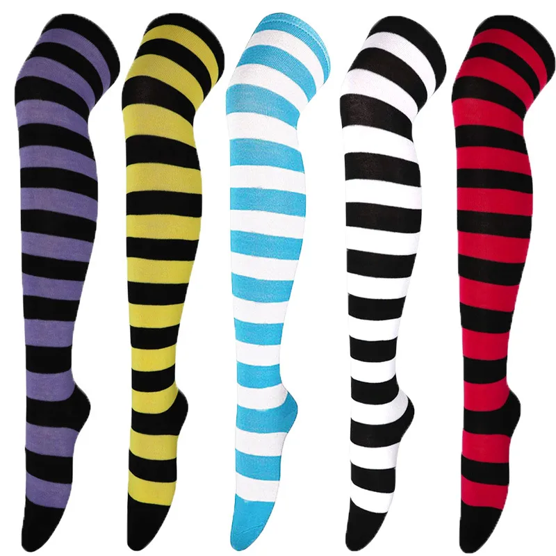Europski i Američki Čarape Božićne Čarape Ženske japanski Prugasta Golfs Čarape Do Kukova Cosplay Animacija Ženske Čarape