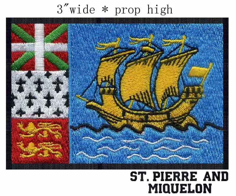 Saint-Pierre i Miquelon, zastava Francuske, нашивка s vezom širine 3 cm za mali logo/нашивка iz jerseya/željezne podloge