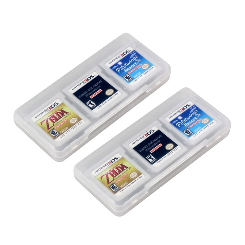 JABS 2X Prozirna Torbica za Pohranu igre kartica 6 u 1, Kutija Za Patrone Za Nintendo 3DS XL LL NDS Dsi