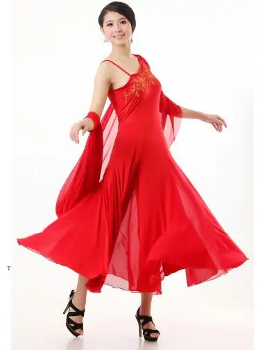 plus size bez rukava rose crveno crno Loptu Haljina Bečki standard plesna odijelo tango večernja haljina