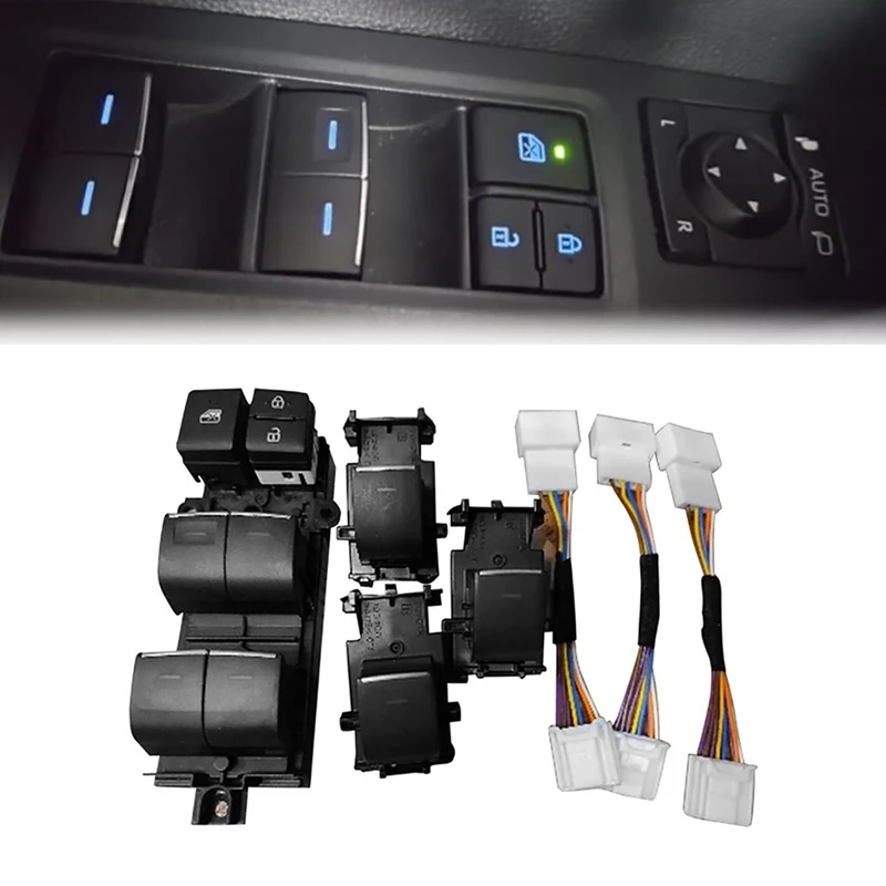 1 Komplet Plave Led Prekidač podizača Prozora s Kabelom za Toyota RAV4 RAV 4 2019 2020 Obnova Svjetla LHD