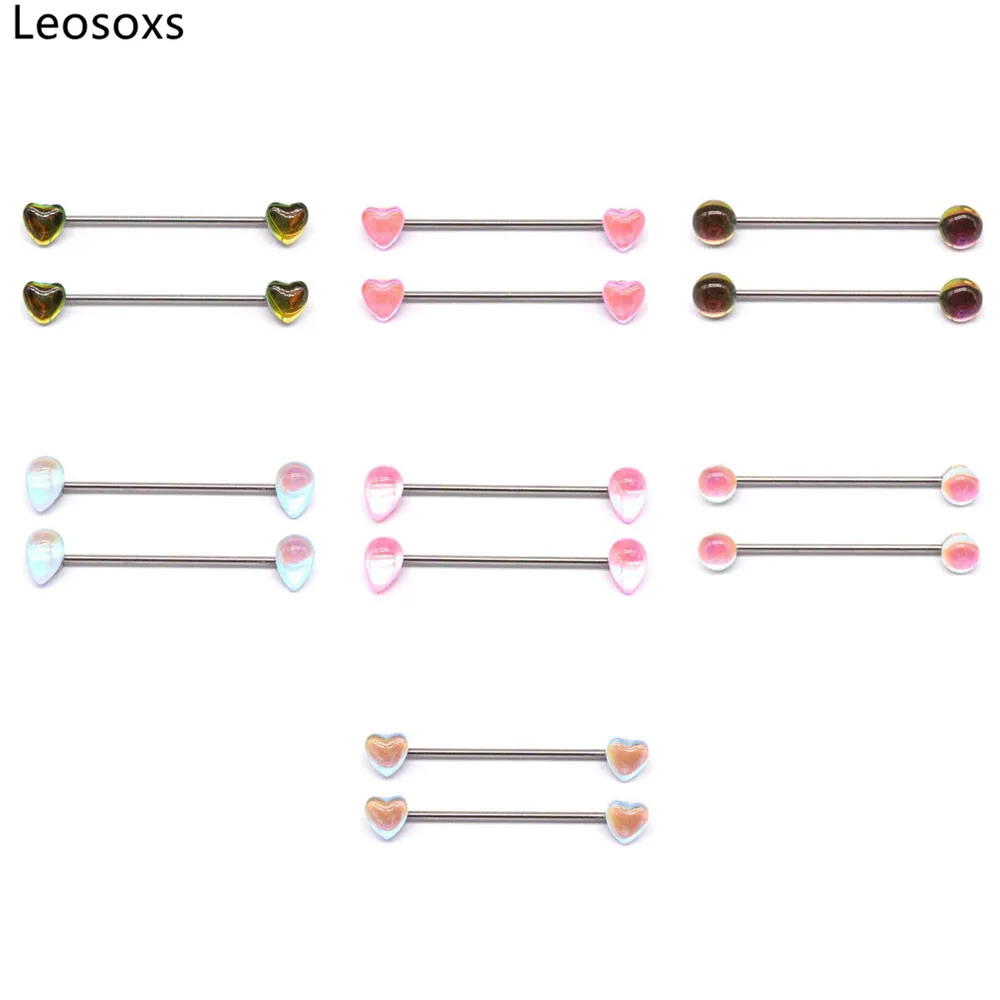 Leosoxs 1 Par naušnica u obliku srca, Okrugle Naušnice-kap Vode, Naušnice, 1,6*38 Štap, Naušnice za piercing od nehrđajućeg Čelika