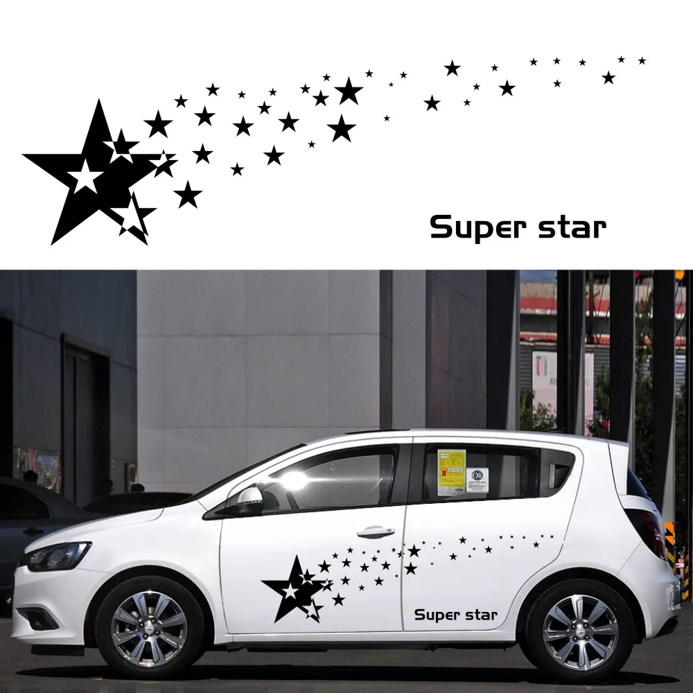 Grafička simulacija DIY ukras moda trkaći auto oznaka zvijezde strana modificirane vinil naljepnice vrata linija struka pribor