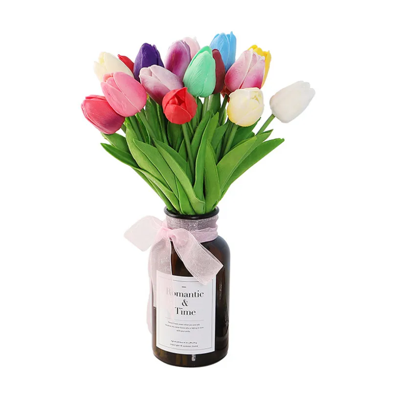 35 cm Tulipana Umjetni Cvijet Trenutno Dodir Umjetni Buket Umjetnih Umjetno Cvijeće za Vjenčanje Ukras Kuće 10 kom.