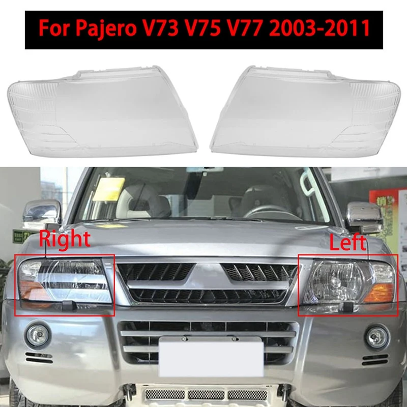za Mitsubishi Pajero V73 V75 2003-2011 Poklopac Svjetla Automobila glavu svjetlo lampe Transparentno Abažur Ljuske Leće Staklo