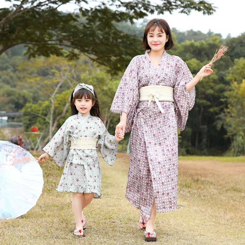 Jedna Odjeća iz dva predmeta Za roditelje i Djecu, Japanska Kućni Svakodnevno Kimono za Косплея, Pokrivač Пижама s Uzorcima i Uzorcima, ogrtači za Kupanje