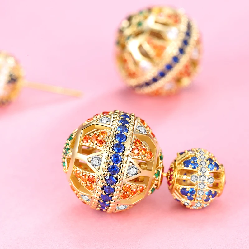 Naušnice načina osjećaje dizajn malih žene lopte šarene kristalni za žene