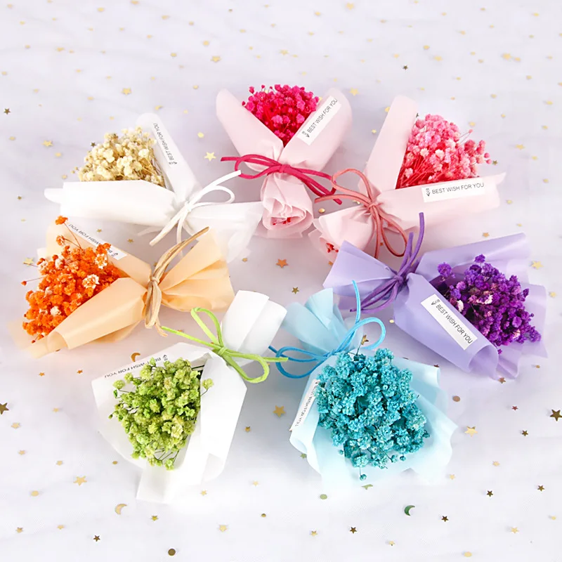 Kreativni mini suhog cvijeća mali buket гипсофилы ins vječni cvijet poklon kutija za Valentinovo sa sapunom za aktivnosti buket