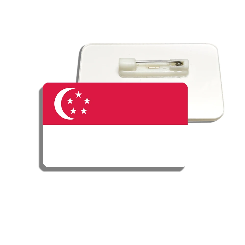Broš sa Zastavom Singapura, Lijepa Pin s Lapels Zastava Za Žene I Muškarce, Akril Domoljubni Ikone, Pribor Za Sastanke