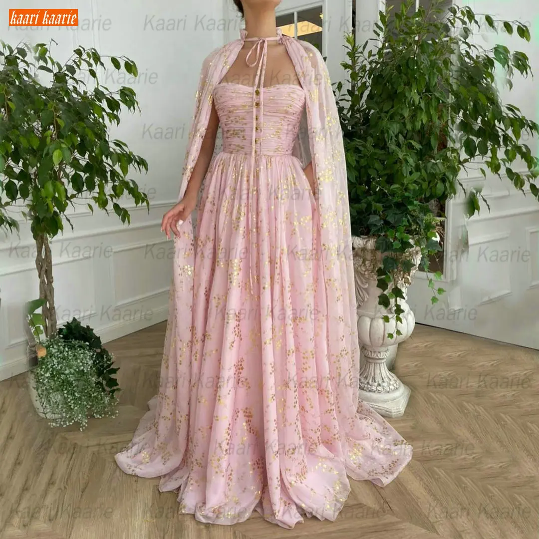 Fashion Pink Prom Dresses Long 2021 A Line Chiffon Vestidos De Fiesta Largos Elegantes De Gala Custom Made Haljinu Za Maturalnu