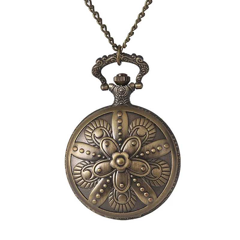 Antički brončani reljef uzorak kvarc džepni sat cvijet šljive uzorak pet latica veliki veličina džepni sat na poklon