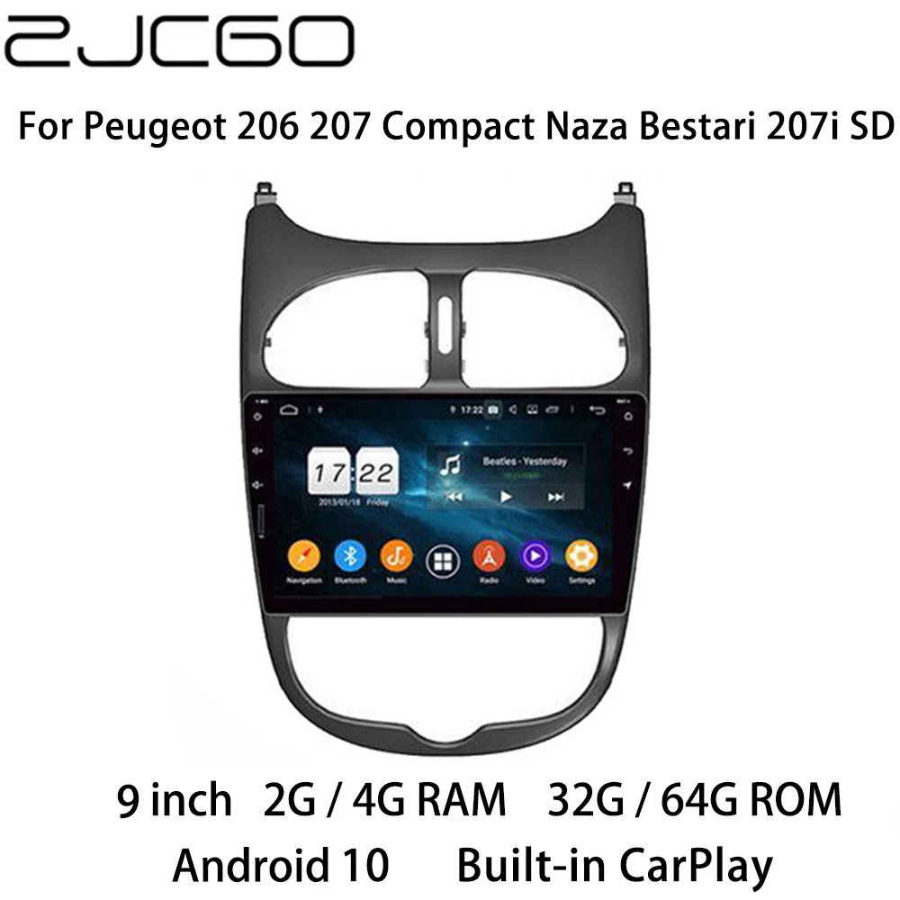 Auto Media Player Stereo GPS DVD Radio Navigacija za Android Ekran za Peugeot 206 207 Kompaktni Naza Bestari 207i SD 2009 ~ 2013